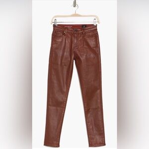 AG Adriano Goldschmied Brown Coated Skinny Jeans NWOT Size 31